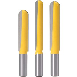 CENPEK 3 Piece Core Box Router Bit Set, 1/2 Inch Shank Long Round Nose Groove Router Bit Woodworking Milling Drill Bits Tools for 3D CNC Groove Engraving Carving