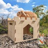 HIIMALEX Large Sturdy Bunny House with Spacious Balcony Hidey Detachable