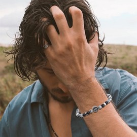 To My Son Bracelet from Dad Mom Cross Bracelet Mens Beaded Bracelets Gifts for Son Inspirational Birthday Gifts for Men