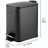 mDesign Slim Metal Rectangle 1.3 Gallon/5 Liter Trash Can with