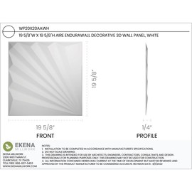 Ekena Millwork WP20X20AAWH-CASE-10 19 5/8"W x 19 5/8"H Aire EnduraWall Decorative 3D Wall Panel Covers 26.75 Sq. Ft. (10/PK)