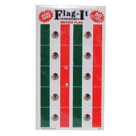 Mexican Flag Stickers 1.625" X 1.125"pack 50