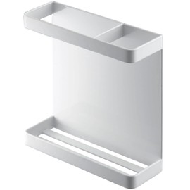 Yamazaki 7121 Magnetic Wrap Holder, White, Approx. W 6.1 x D 2.0 x H 6.1 inches (15.5 x 5.2 x 15.5 cm), Tower Wrap Storage, Kitchen Storage