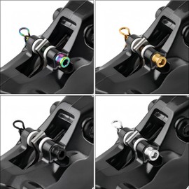JMFahrrad Titanium Bike Disc Brake Caliper Bolts with Snap Rings, Mountain Bicycle Brake Pad Screws, 1 Pair (Gold)