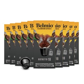 Belmio Ristretto Espresso Coffee Pods – Medium Roast – Full-Bodied & Fruity - Nespresso Original Line Compatible – 10 Count (Pack of 10)