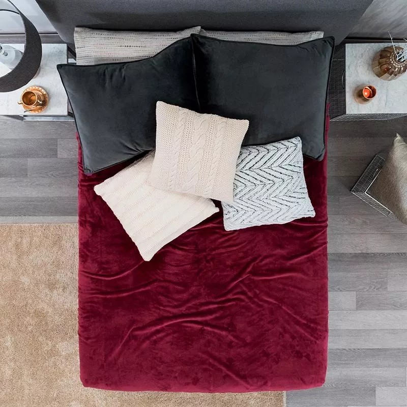 Vianney Cobertor Suave, Ligero & Elegante King & Queen Tinto