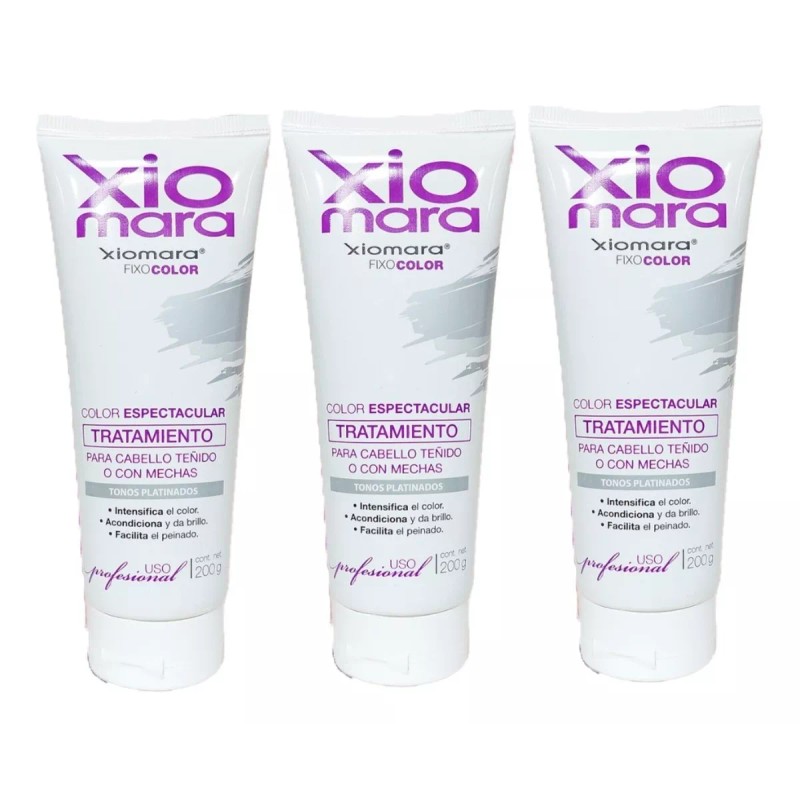 Xiomara Tratamiento Violeta Cabello Platinado 200g 3 Pzs