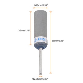 QUARKZMAN 5 Pieces 5000 Grit Sandpaper Rolls, 2.35mm Shank Sanding Drums Sleeves Cylinder Grinding Head for Woodworking Glass Metal Polishing