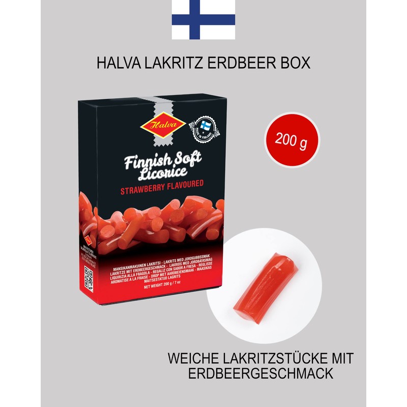 Halva Red Finnish Sweet Strawberry Licorice 200g licorice pieces