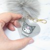 Kamio Japan Sanrio Chromi Key Ring Fur Key Chain/Gray