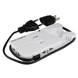 ROAD WARRIOR 3-Outlet Travel Universal Power Strip with European Plug, Compact, Designed in Japan, EU to US Adapter Does not Convert Voltage-RW47WH