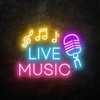 Live Music Neon Sign, Studio Lights, DJ Sign, LED Neon