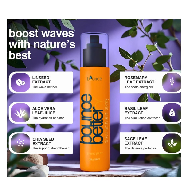 Bounce Better Wave Activator Leave in Conditioner Spray for Curly