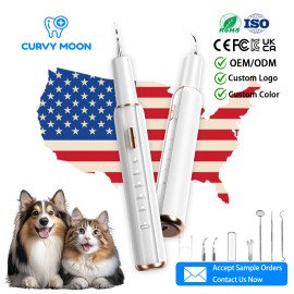 CURVY MOON Portable Electric Ultrasonic Dental Scaler Tooth Calculus Tool Sonic Remover Stains Tartar Plaque Whitening Oral Cleaner Machinecolor: white