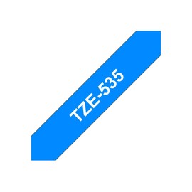 Brother TZe-535 Labelling Tape Cassette, White on Blue, 12 mm (W) x 8 m (L), Laminated, Brother Genuine Supplies
