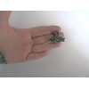 Small mini silver metal gray blue three flower crystal hair
