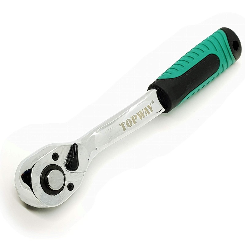 TOPWAY 3/8" Drive Ratchet Handle, 72-Teeth Quick-Released Socket Wrench Handle,