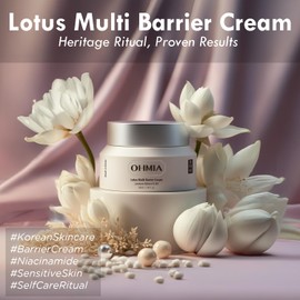 OHMIA Korean Anti-Aging & Firming Face Moisturizer - Lotus Multi Barrier Cream with Niacinamide & Rice - Soothing for Sensitive Skin - Fragrance-Free - 1.69 fl oz