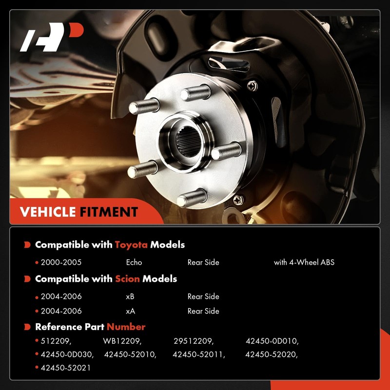 A-Premium 2 x Rear Wheel Bearing and Hub Assembly with