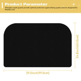 GOEDCH Trapezoidal Fireplace Fireproof Underlay: 63 x 99 cm Spark Protection Plate Fibreglass Spark Protection Plate for Fireplace, Fire Protection Mat, Foldable Grill Mat, Flame Retardant Mat for