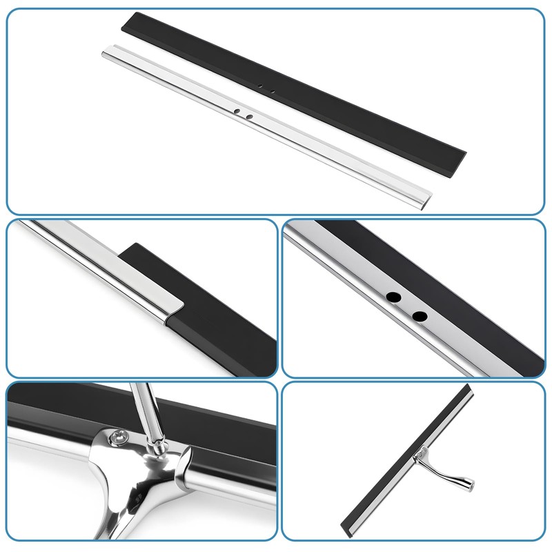 17'' - 62'' Metal Squeegee with Extension Pole for Window,Glass