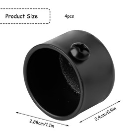 Thyonta 4PCS Iron Curtain Roman Rod Decorative Header Curtain Finial End Caps Sealing Fittings for Bedroom Bathroom Home Office Curtains（Black）