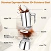 Vaolvpant No Coating 6 Cup Thickened 304 Stainless Steel Moka