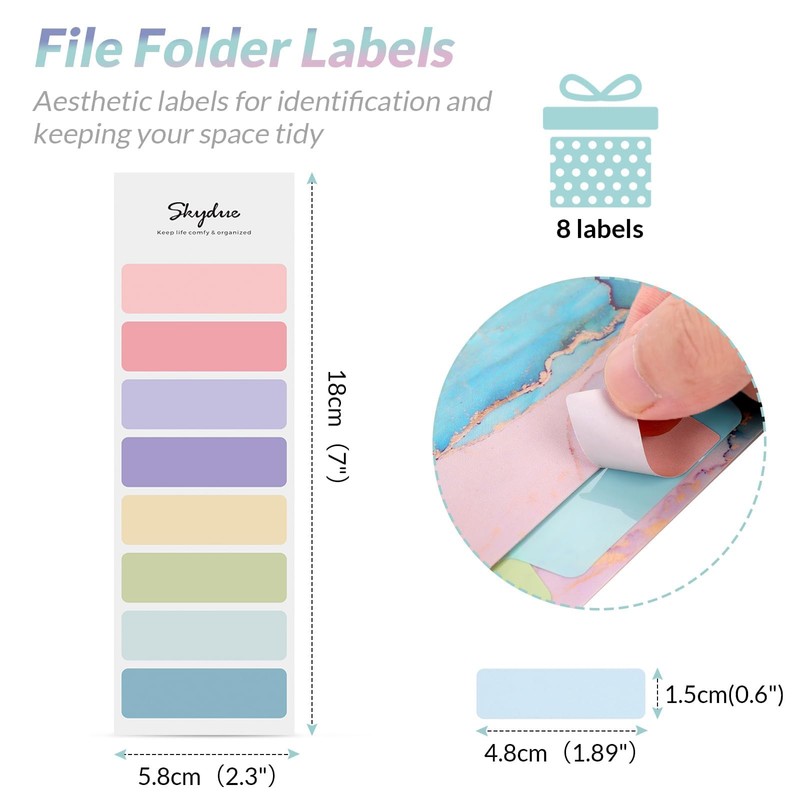 SKYDUE A4 Folder with Compartments, Document Folder A4 with Labels,