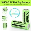 UNROEVS 2 Packs 18500 Rechargeable Battery with Flat Top,3.7V 2000mAh
