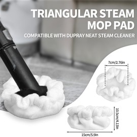 3 Pack Small Triangle Bonnets Compatible with Dupray Neat Steam Cleaner Accessories, Reusable Washable Steam Cleaner Mop Pads Double-Layer Microfiber Cloths Cover for Deep Cleaning Floors (White)