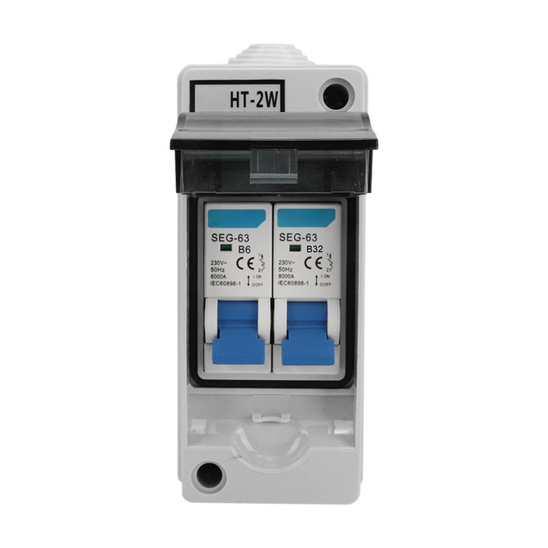 2 Poles Circuit Breaker MCB Miniature Leakage Breaker Waterproof Distribution