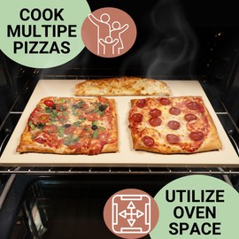 Large Pizza Stone for Oven 20 inch - Pizza Stone for Grill - Baking Stone - Oven Stone for Baking Bread - Extra Large Oven Stone - Rectangle Pizza Grilling Stone