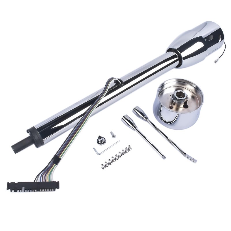 Woosphy 28" Chrome Tilt Street Rod Floor Shift Steering Column