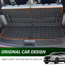 xipoqix Cargo Mat Backrest Mat Compatible with 2022-2024 Mitsubishi Outlander 7 Seats Trunk Liner TPE Cargo Liner Replacement for 2022-2024 Mitsubishi Outlander Accessories (Cargo Mat+Backrest Mat)