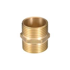 sourcing map Brass Male to Male Straight Pipe Hex Fitting G 1 x G 1 Male Thread Connector