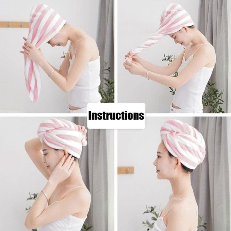2 Pack Fast Dry Microfibre Hair Towel, MH MOIHSING Hair