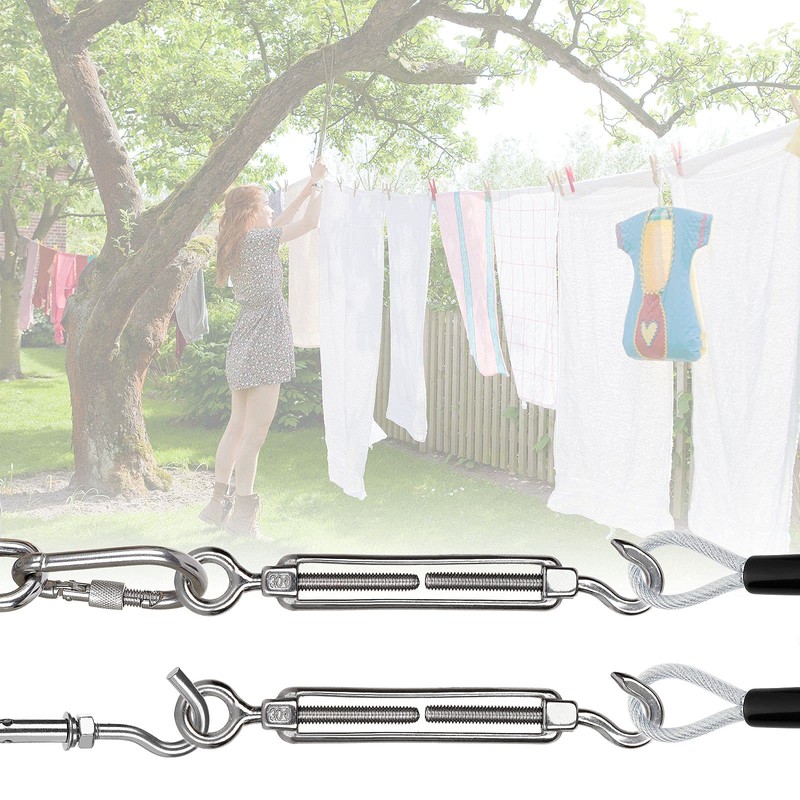 FVIEXE 10Pack M6 Turnbuckle Hook and Eye, Stainless Steel Cables