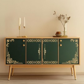 MAYJOYDIY 11Pcs Flower Border Stencil Set Vintage Corner Painting Stencils 11.8×11.8/11.7×8.3inch Reusable Mandala Drawing Template with Paint Brush for Craft on Window Wood Wall Home Decor