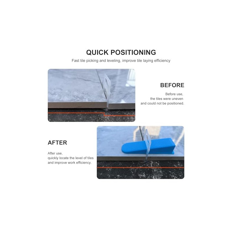 Tile Leveling System 1/16”Kit 1400pcs Tile Leveler Spacers Clips +320pcs