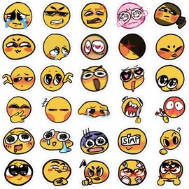 60Pcs Happy Smile and Sad Face Stickers Pack, Graffiti Waterproof Vinyl Stickers for Water Bottle Laptop Guitar Computer Phone Journal Scrapbooking, Cute Reward Stickers for Teens Kids