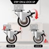 Fulasun 4Pcs L Shaped Caster Wheel Set 1/1.5/2inch Soft Rubber