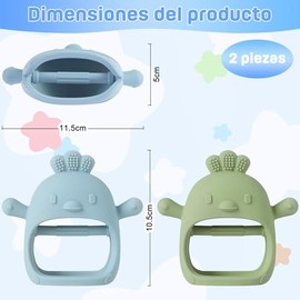 Mordedera de Pollo,Mordedera de Silicona para Bebé 2 en 1 Diseño de Pollo y Guante - Juguete para Dentición 0-6 Meses, Alivio de Encías, Agarre Fácil,