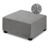NeColorLife Ottoman Cover Square Velvet Ottoman Slipcover Thick Stretchable Footrest