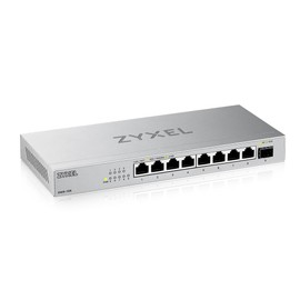 Zyxel 8-Port 2.5Gb MultiGig Ethernet Unmanaged Switch | 8 x 100/1G/2.5G Ports + 1 x 10G SFP+ | Plug & Play | Metal Housing | Desktop or Wall-Mount | Ethernet Splitter XMG-1058