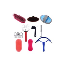 xuuyuu Equine Horse Grooming Kit, Juego de 10 Piezas de Equine Care Series Juego de Limpieza para Caballos Juego de empuñaduras de Cepillo