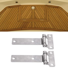 Cocoarm 316 Stainless Steel T-Hinge Marine Quality, Heavy Duty T-Band Hinge 135 x 58 mm, 3.7 mm Thickness for Boat Hatches, Cabinets, Doors, Flaps with Screws