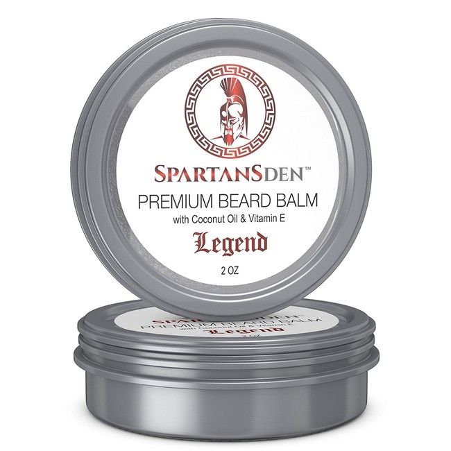 SALE | Spartans Den Premium Beard Balm | Beard Conditioner For Growth, Soften, Itch, Grooming & Frizz | Coconut Oil & Vitamin E Infused | "Legend" 2oz