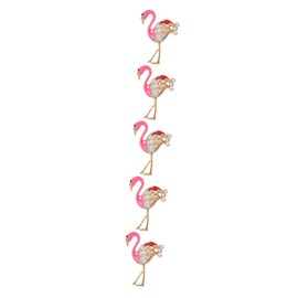 FRCOLOR 5pcs Flamingo Rhinestone Brooch Pin for Women Decorative Lapel Pin for Clothes Scarves and Hats Unique Fashion Accessory for Any Occasion