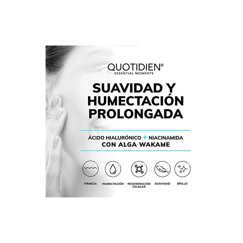 Gel Hidratante Facial Ácido Hialurónico Niacinamida Alga Wakame Ingredientes Naturales