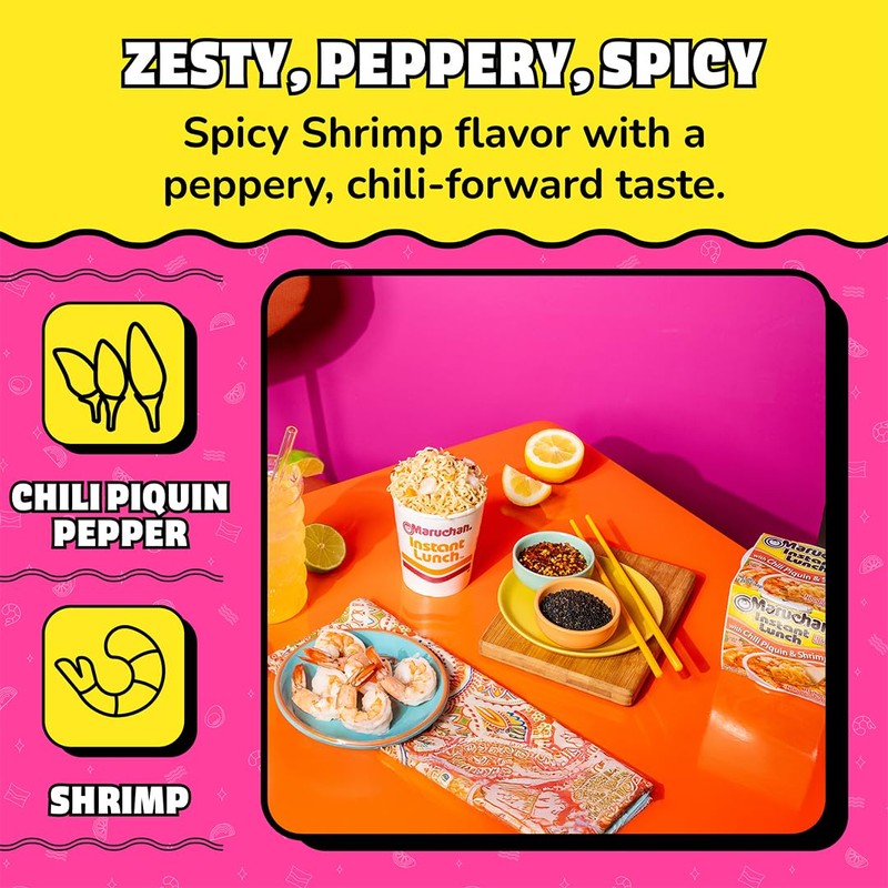 Maruchan Instant Lunch Ramen Noodles, Chili Piquin & Shrimp –
